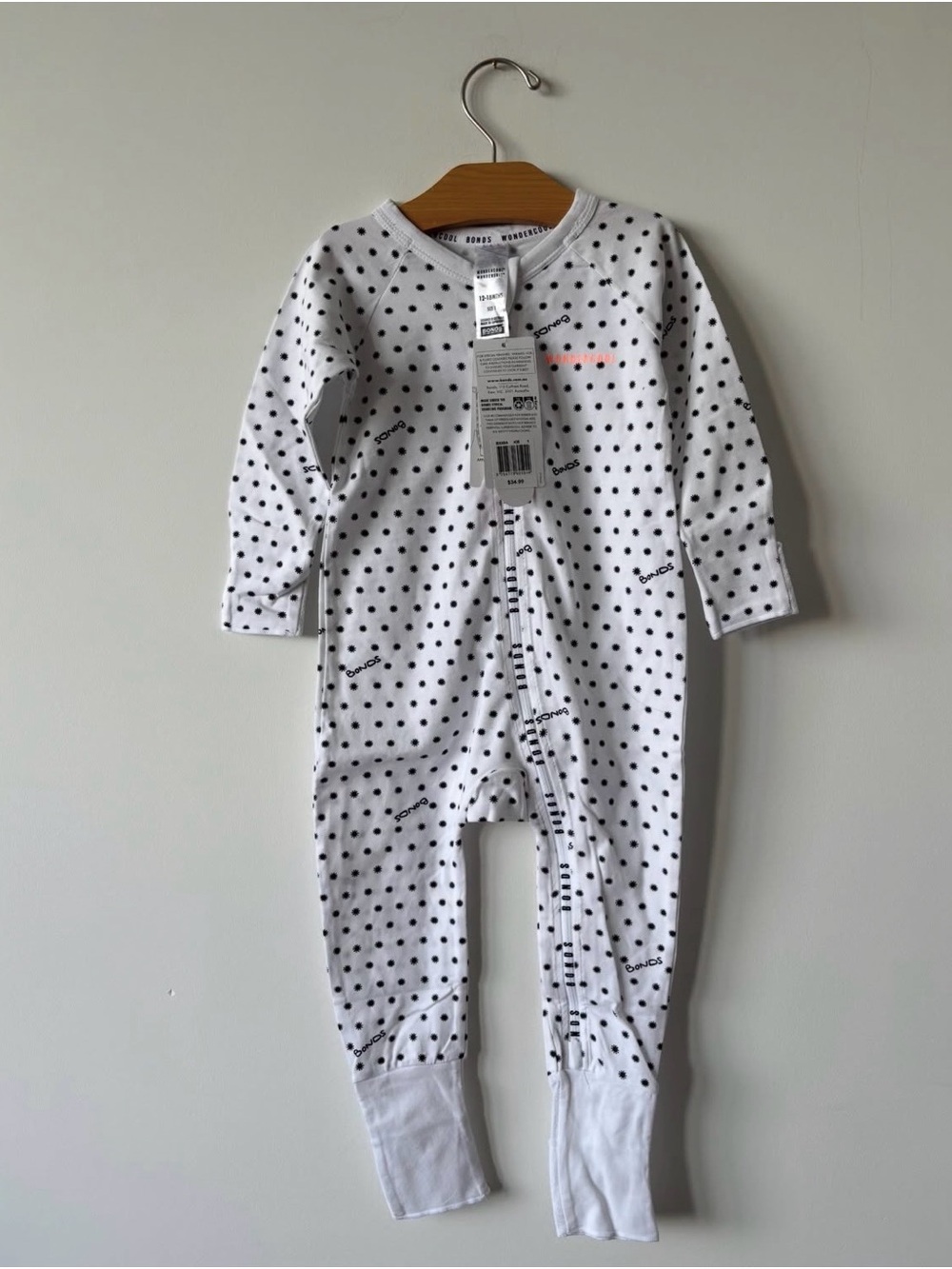 Bonds White Polka Dot Footed Wonder cool